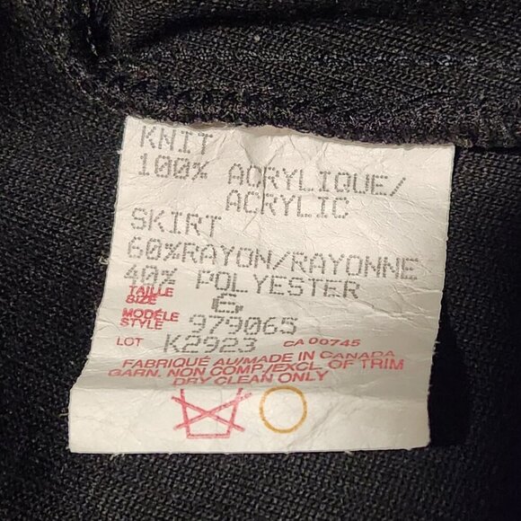 Vintage 90s officecore elegant black & grey houndstooth teacher secretary dress - Picture 11 of 14